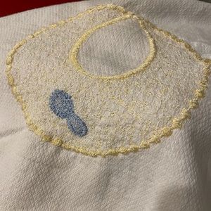 Boys bassinet hand made blanket.